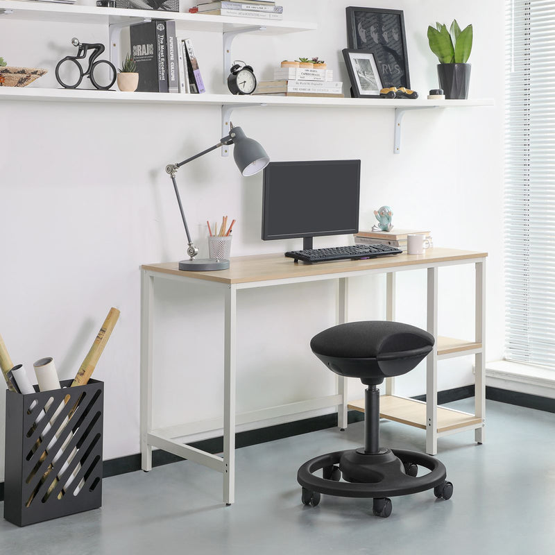 Scaun de lucru ergonomic - roți pe roți - în înălțime reglabilă - negru