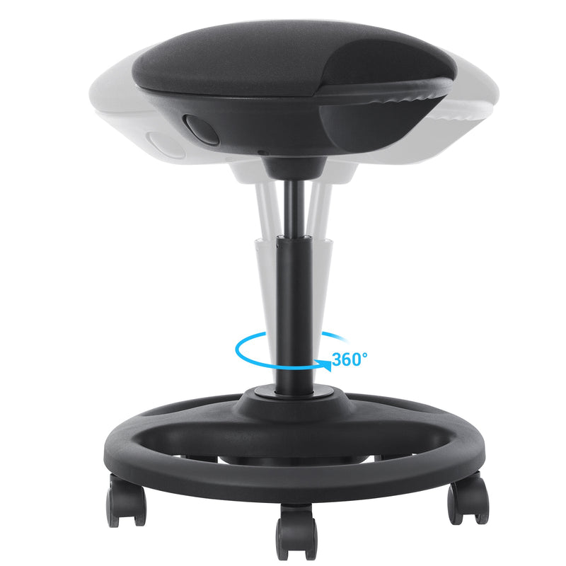 Scaun de lucru ergonomic - roți pe roți - în înălțime reglabilă - negru