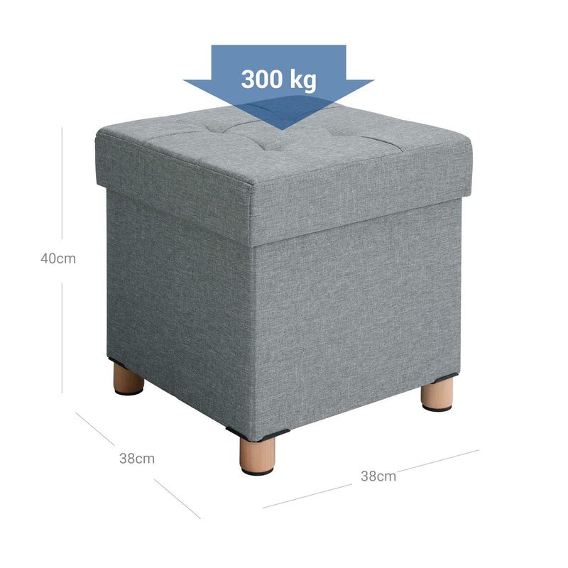 Vikbar avföring - Seat Box - med förvaringsutrymme - med träben - Uppdaterad - Skattepliktigt upp till 300 kg