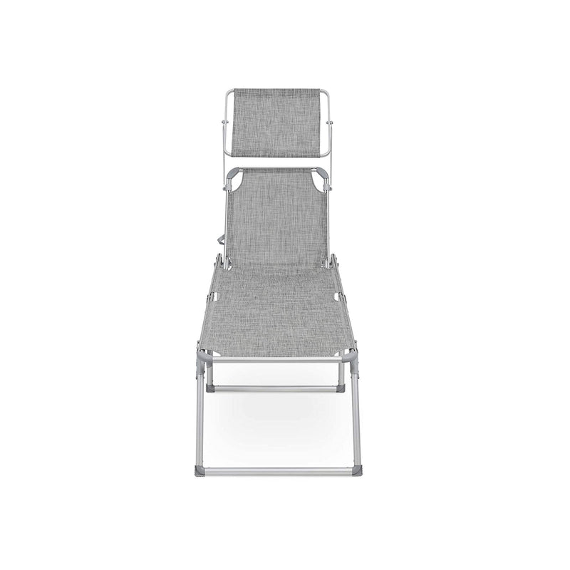 Scaun de soare mare - Lounger - Lounger - Foldable - 65 x 200 x 48 cm - Max. Impozabilitate 150 kg - gri