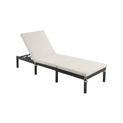 Chaise de jardin - Lounger - Lounger - lit de bain de soleil - lit solaire - blanc / noir