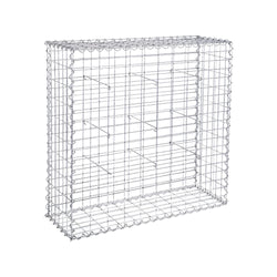 Schanskorf - Gabion - Made of Metal Mesh - pentru pietre - 100 x 95 x 30 cm - argint