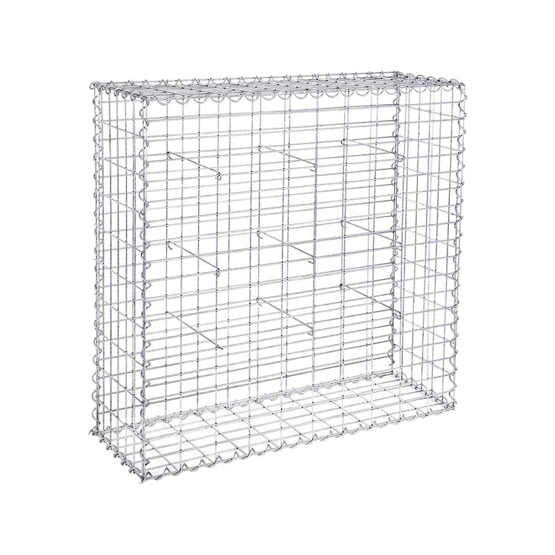 Schanskorf - Gabion - Valmistettu metalliverkosta - kiville - 100 x 95 x 30 cm - hopea