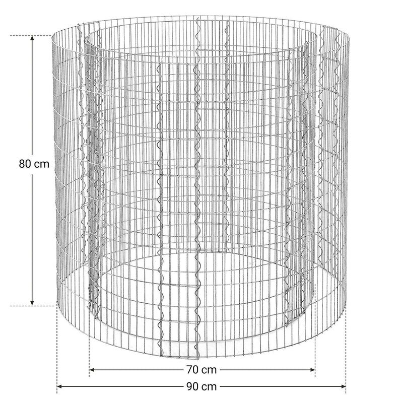 Metalen schanskorf - Ronde Sier Schanskorf - Metalen Steen Mand - Roestvrij - 90 x 80cm