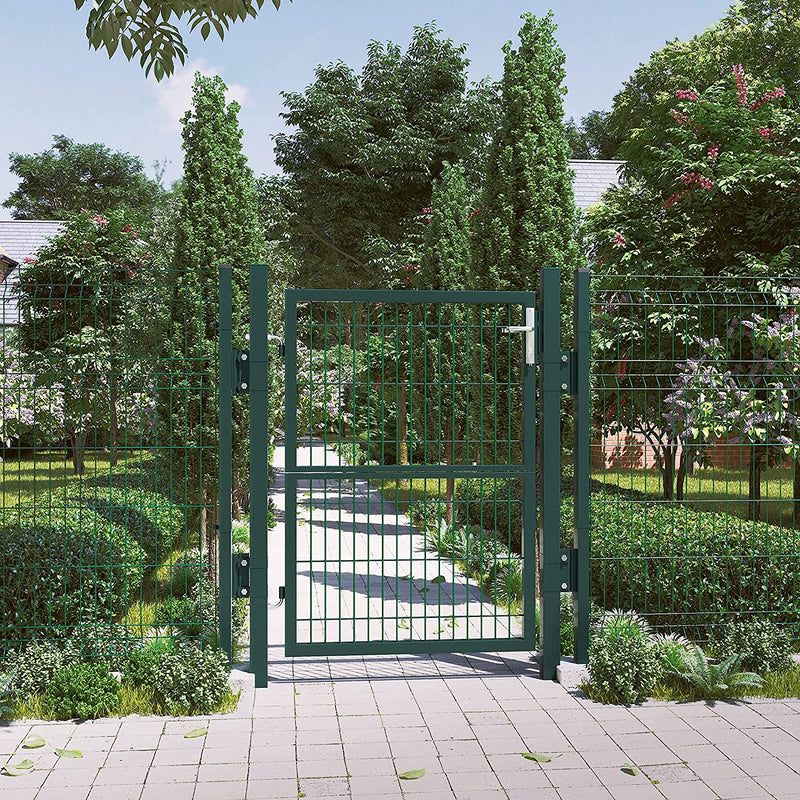 Garden Gate - Garden Door - Med Lock - Door Clink and Key - 106 x 125 cm - Grönt