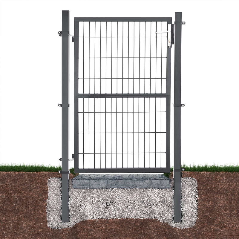 Tuinpoort - Tuindeur - Tuinpoort - Ijzer - 106 x 150 cm (LxH) - Grijs