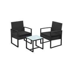 Balkongstolar - Garden Set - med bord - Lounge Set - Svart