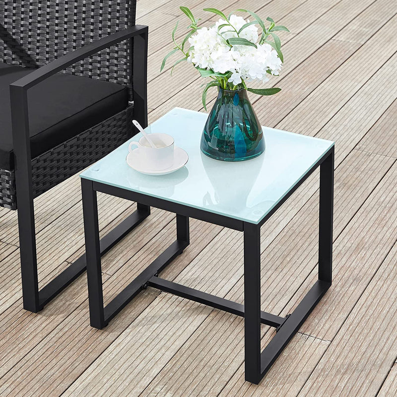 Chaises de balcon - ensemble de jardin - avec table - ensemble de salon - noir