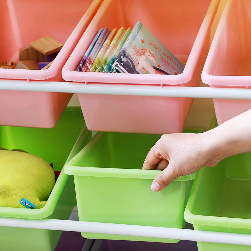 Speelgoedplank - Speelgoedorganisator - Kinderkamerplank - Met 12 verwijderbare dozen