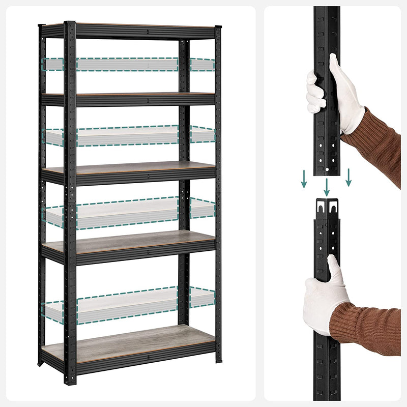 Rack de rangement avec 5 étagères - étagères réglables - 180 x 90 x 40 cm - jusqu'à 875 kg de capacité de chargement