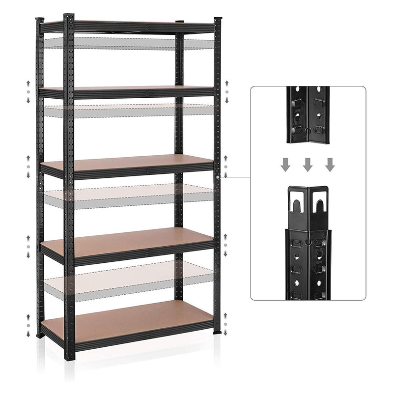 Racks de stockage - Ensemble de 2 à180 x 90 x 40 cm - à 875 kg de capacité de charge - noir