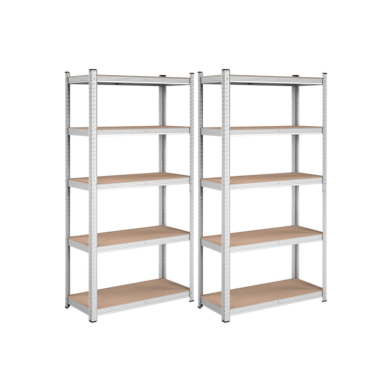 Racks de stockage - Ensemble de 2 -180 x 90 x 40 cm - à 875 kg de capacité de charge - argent