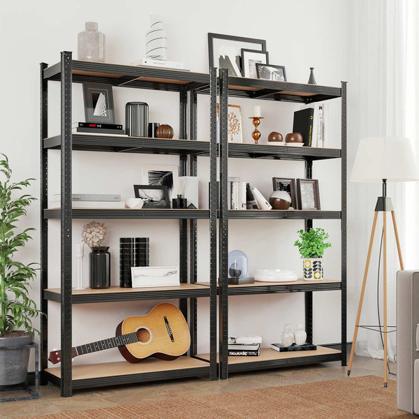 Rack de rangement avec 5 étagères - étagères réglables - 180 x 90 x 40 cm - jusqu'à 875 kg de capacité de charge - noir