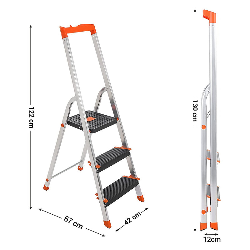 3- Pași - scară - scară pliabilă din aluminiu - picioare anti -altul - Încărcare 150 kg