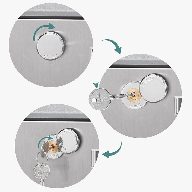 Boîte aux lettres - boîte aux lettres en acier inoxydable - fente avec cylindre à fente de cuivre - argent