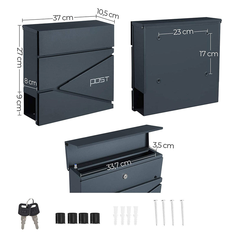 Blocable Letterbox - Modern - Antracit