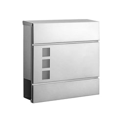 Wall Letterbox - Letterbox - med tidningsbox - med låsning - silver