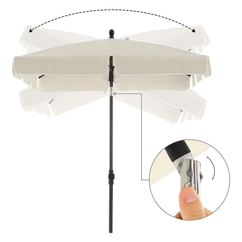 Parasol - Balkonparasol - Tuinparasol - Rechthoekig - Zonnewering - 200 x 125 cm - Beige