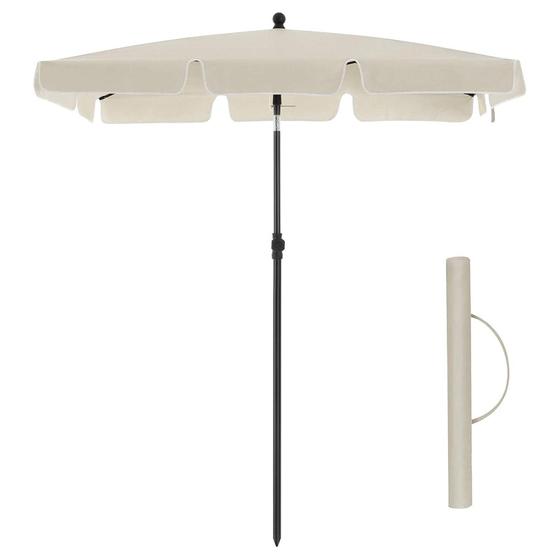 Parasol - Balcon Parasol - Garden Parasol - Rectangulaire - Protection solaire - 200 x 125 cm - beige