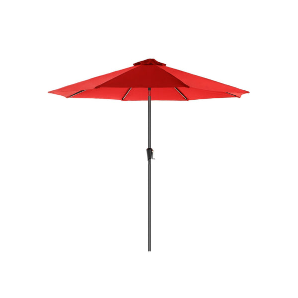 Parasol - Tuinparasol - Ø 270 cm - Marktparasol - Met zwengel - Zonwering - Rood