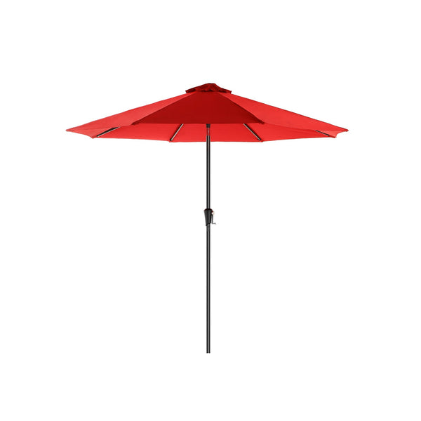 Parasol - Garden Parasol - Ø 300 cm - ottekantet - vippbar - med krumtap - rød