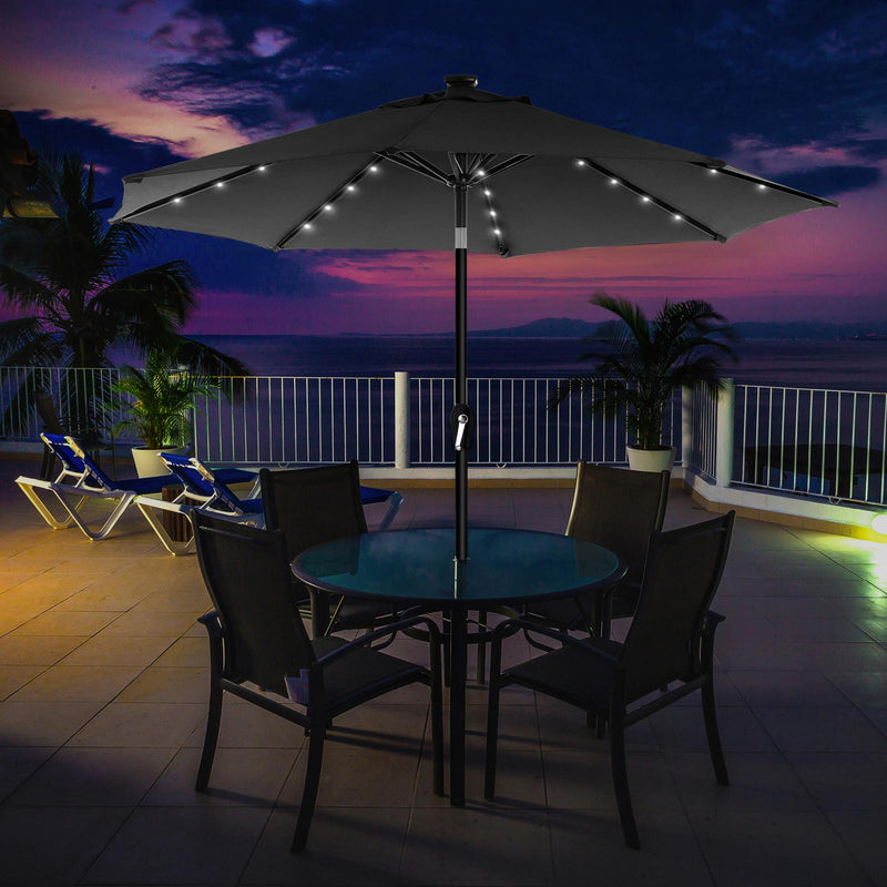 Parasol - Sunshade - Garden Parasol - cu iluminare cu LED - Gri