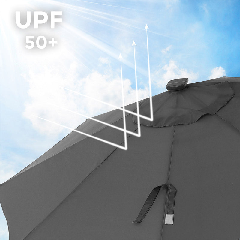 Parasol - Sunshade - Garden Parasol - cu iluminare cu LED - Gri