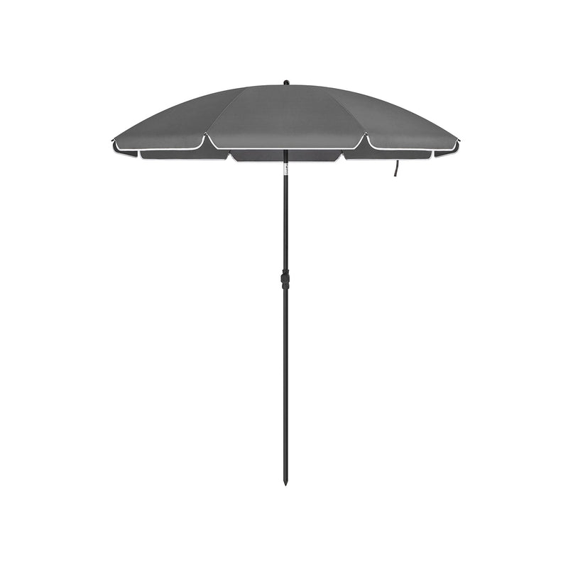 Parasol - Garden Parasol - Solbeskyttelse - med krumtap - Ø 160 cm - Grå