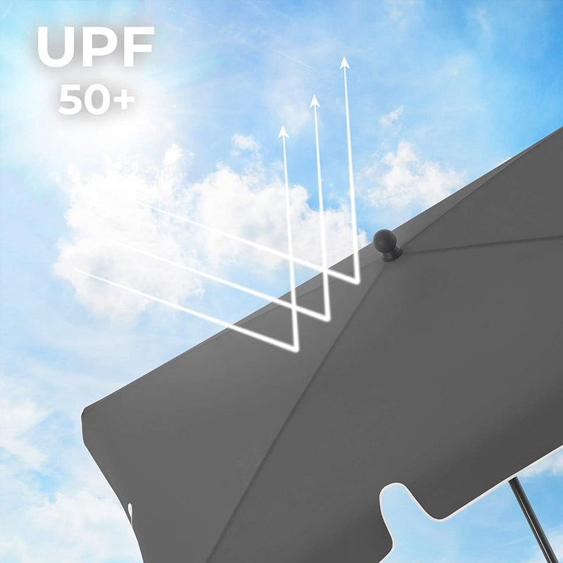 Parasol - Rektangulär trädgårdsskärm - UV -skydd upp till UPF 50+ - TILTABLE - Parasoldoek - Gray