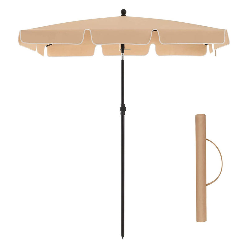 Parasol - suorakaiteen muotoinen - kallistettava - 180 x 125 cm - taupe