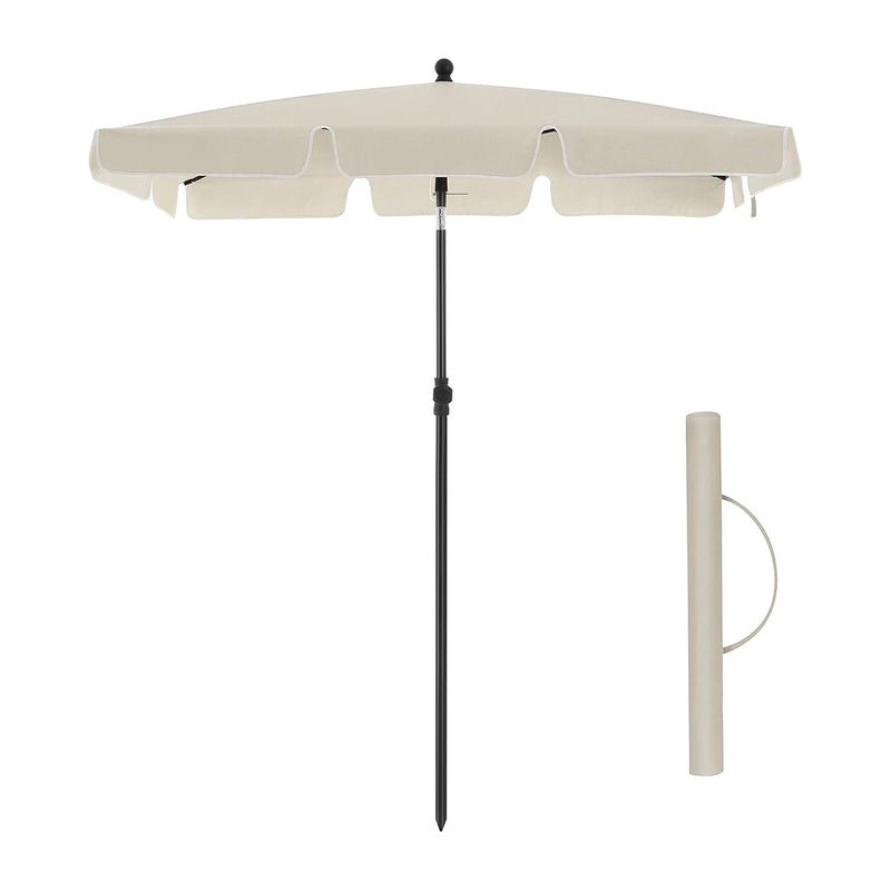 Parasol - Haveparasol - rektangulær - vippbar - 180 x 125 cm - beige