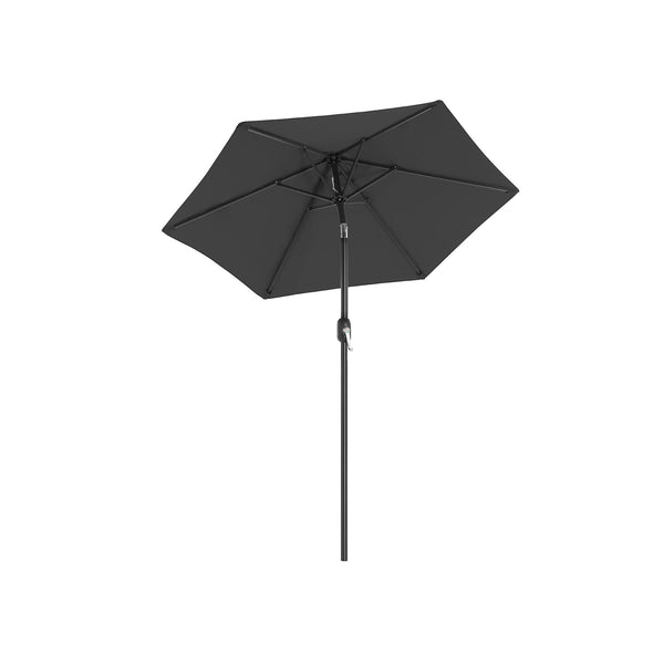 Parasol - Tuinparasol - Kantelbaar - Met zwingel - Van metaal - 200 cm - Grijs