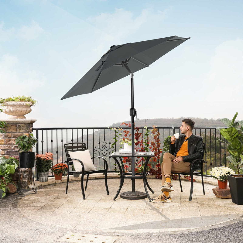 Parasol - Garden Parasol - Tiltable - With Zwingel - Metal - 200 cm - Gray