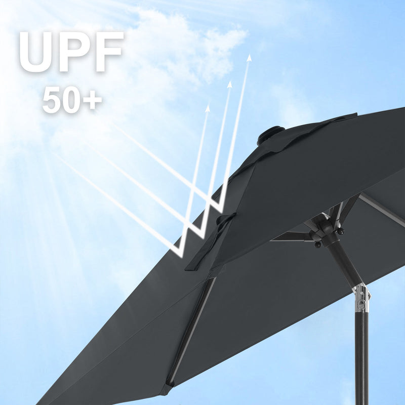 Parasol - Garden Parasol - Tiltable - Avec Zwingel - Metal - 200 cm - Gray