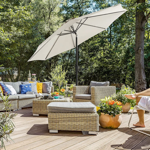 Parasol - Tuinparasol - Kantelbaar - met zwengel - Ø 270 cm - Beige