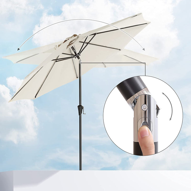 Parasol - Garden Parasol - Tiltable - avec manivelle - Ø 270 cm - beige