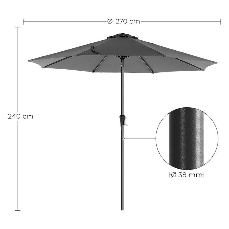 Parasol - Terrassparasol - med vev - Ø 270 cm