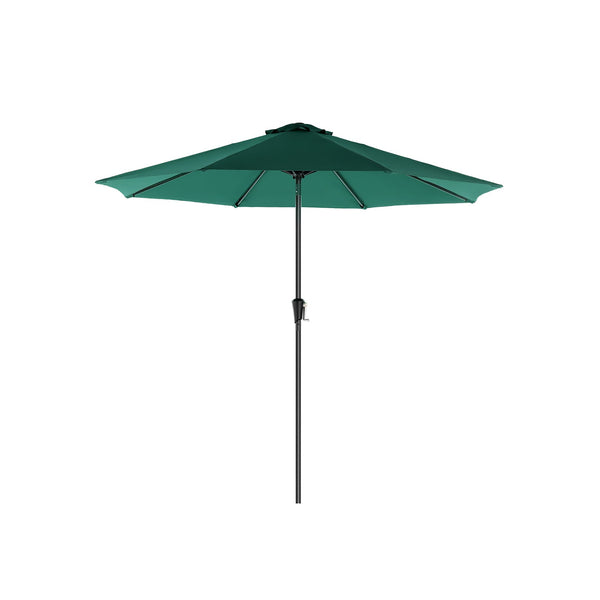 Parasol - puutarha -parasoli - Ø 300 cm - kahdeksankulmainen - kallistettava - kampi - vihreä