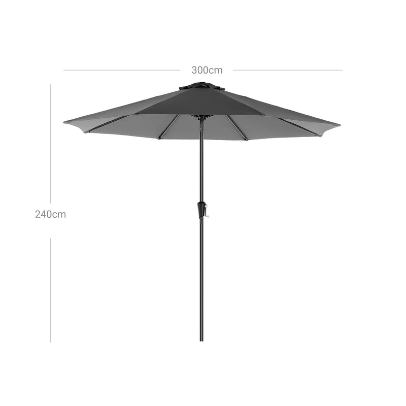 Parasol - Puutarhanäyttö - kahdeksankulmainen - Slinger - Ø 300 cm - harmaa