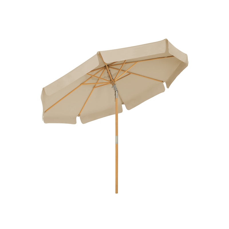 Parasol - Sunshade - 300 cm - træramme - beige