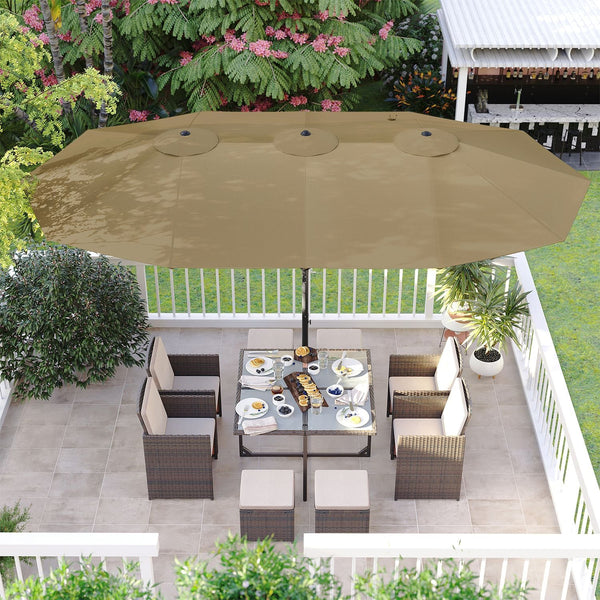 Parasol - Parasol de jardin extra grand - Auvent - Forme ovale - Brown