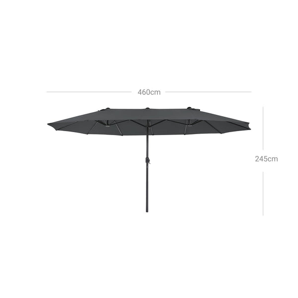 Parasol - Parasol de jardin extra grand - Auvent - Forme ovale - Gray