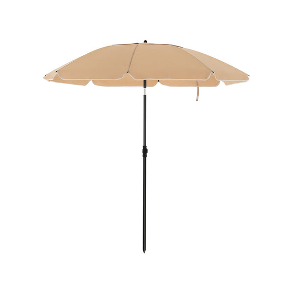 Parasol - Tuinparasol - Ø 200 cm - Achthoekig - Kantelbaar - Met zwengel - Taupe