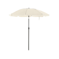 Parasol - plage Parasol - Ø 200 cm - Octogonal - Tiltable - avec manivelle - beige