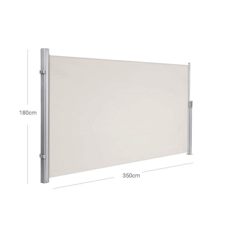 Side Canopy - Side Roller Blind - Beige - 180 x 350 cm (H x L)