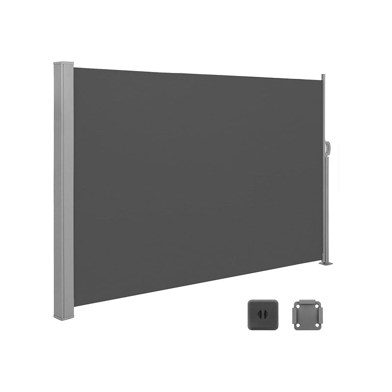 Canopy lateral - 180 x 450 cm (H x l) - Protecție vizualizată - Protecție solară - Blind cu role - Extensibil - Negru