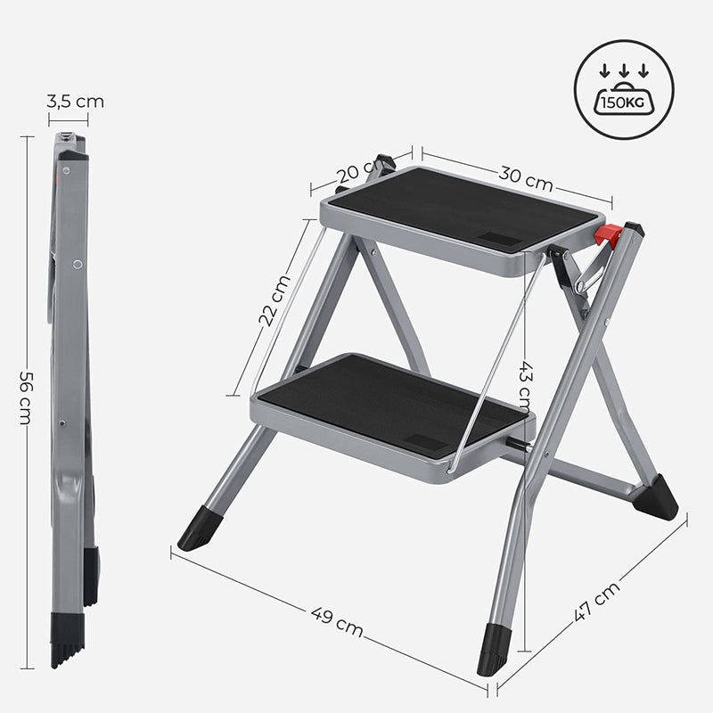 STAIRLADDER - Cadru metalic - cu 2 pași - gri