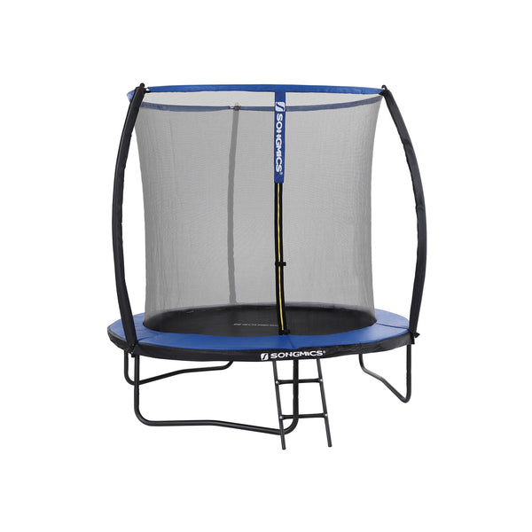 Garden trampolin - trampolin - med net - rund - med trapper - Ø 244 cm - blå