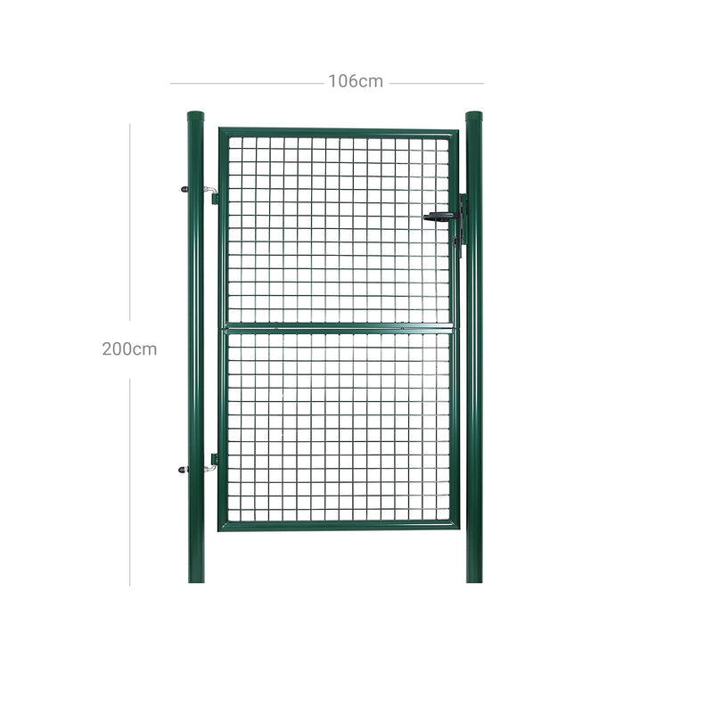 Garden Gate of Galvanized Steel - Garden Door - Fence Gate - Garden Gate - With Lock - Green