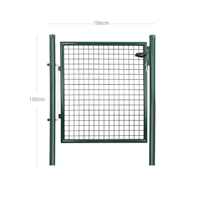 Porte de jardin - porte de jardin verrouillable - avec serrure - vert foncé